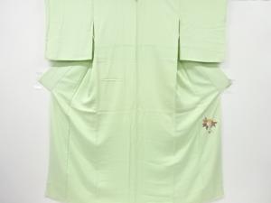 百貫達雄　抽象模様織り出し一つ紋色無地着物